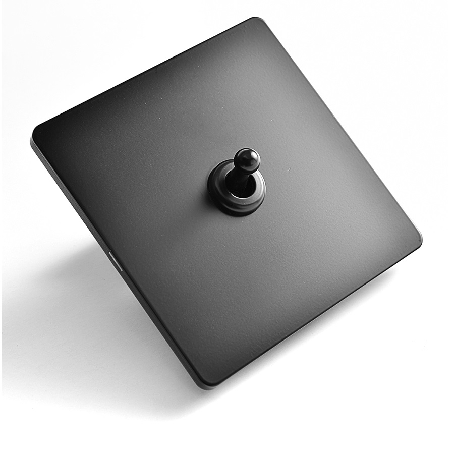 Matte Black Stainless Steel Panel Toggle Switch 86 type Antique Wall Switch 1 GANG/ 2 GANG/ 3 GANG