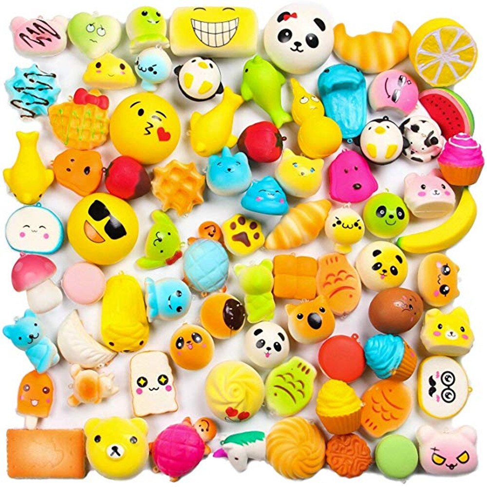 Random 30 Pcs Squishy Ice Cream Scented Slow Rising Kawaii Simulation Lovely Toy Soft Food Squishi Ice Squishy Toy Squishies