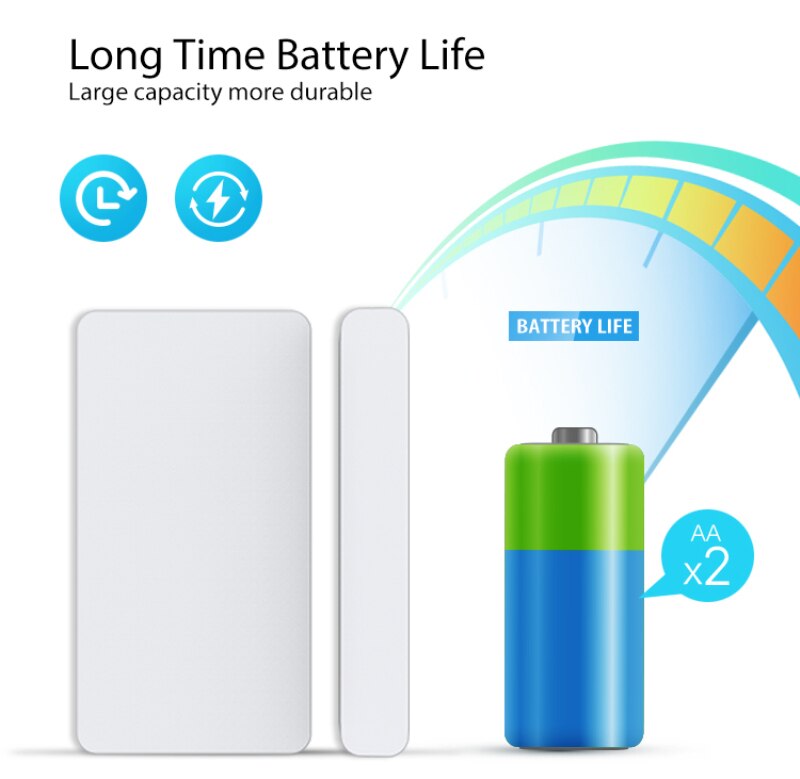 Tuya Smart WiFi Door Sensor Door Open Closed Detectors WiFi App Notification Alert Security Alarm Support Alexa Google Home