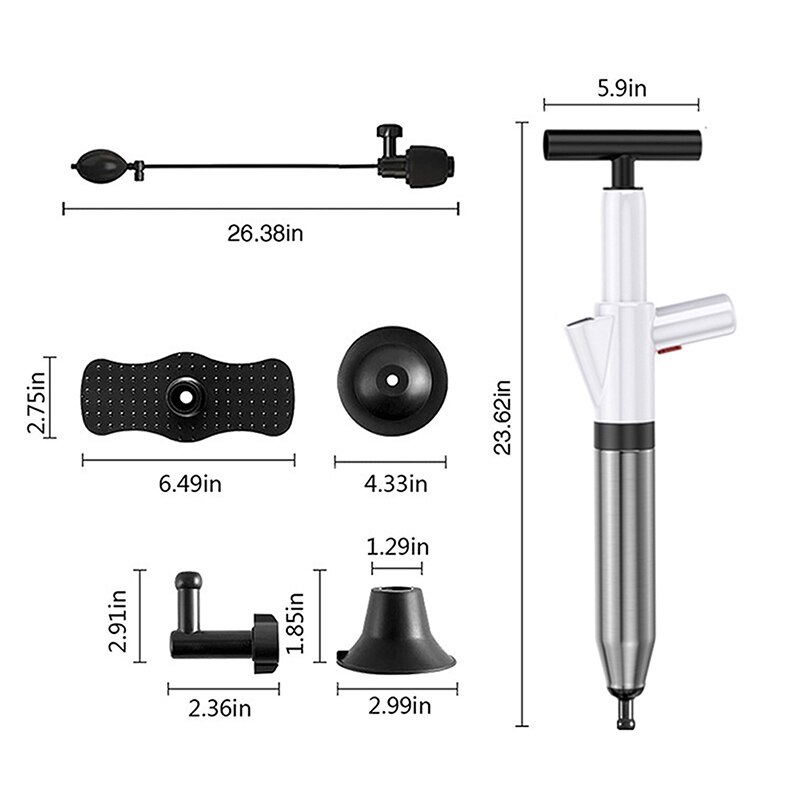 1Set Toilet Plungers High Pressure Drain Plunger Multi-Functionl Sinks Floor Drain Pipe Plunger Dredge for Bathroom Pipe Plunger: Type B