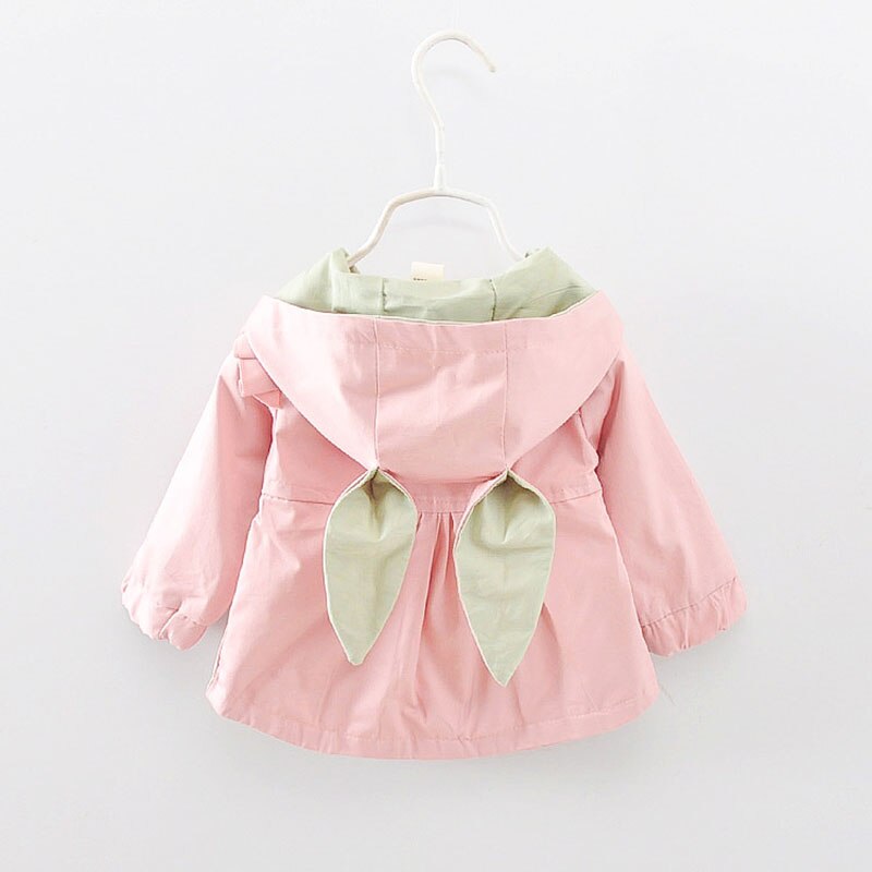 Baby jente prinsesse jakke vår og høst kanin trenchcoat for jenter baby 1-2-3-4 år gammel baby frakk for jenter