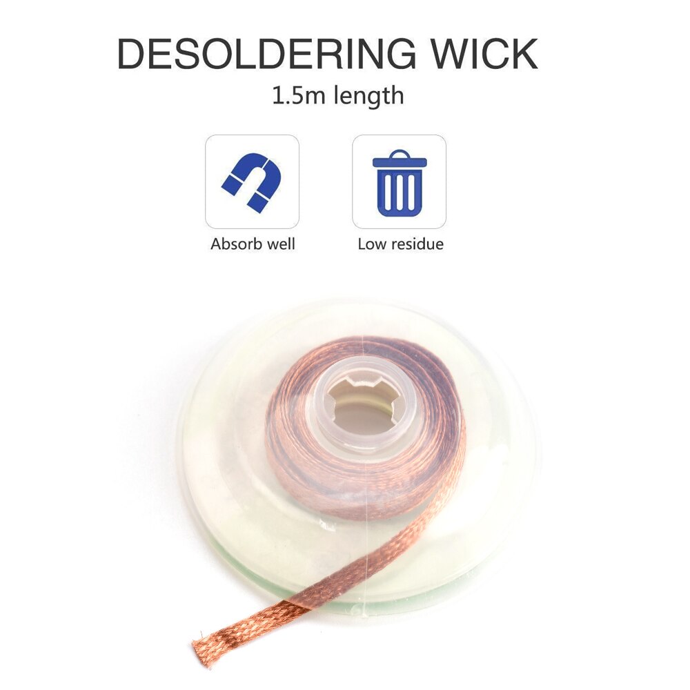 Flux Solder Wire Desoldering Braid Solder Remover Wick Wire Lead Cord Flux for Soldering BGA Repair Tool 1.5mm 2mm 2.5mm 3.5mm
