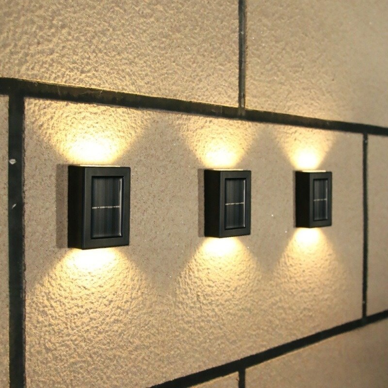 Udendørs solcellelampe led solcellelys væggadelys lampe solcelledrevet sollys  ip65 vandtæt solcellelampe have dekorativ