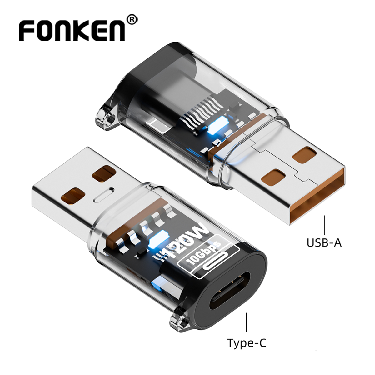 USB 3.1 GEN 2 Male to Type-C Female Adapter, Support Both 10Gbps Charging & Data Transfer, USB A to USB C 3.1 Converter for PC