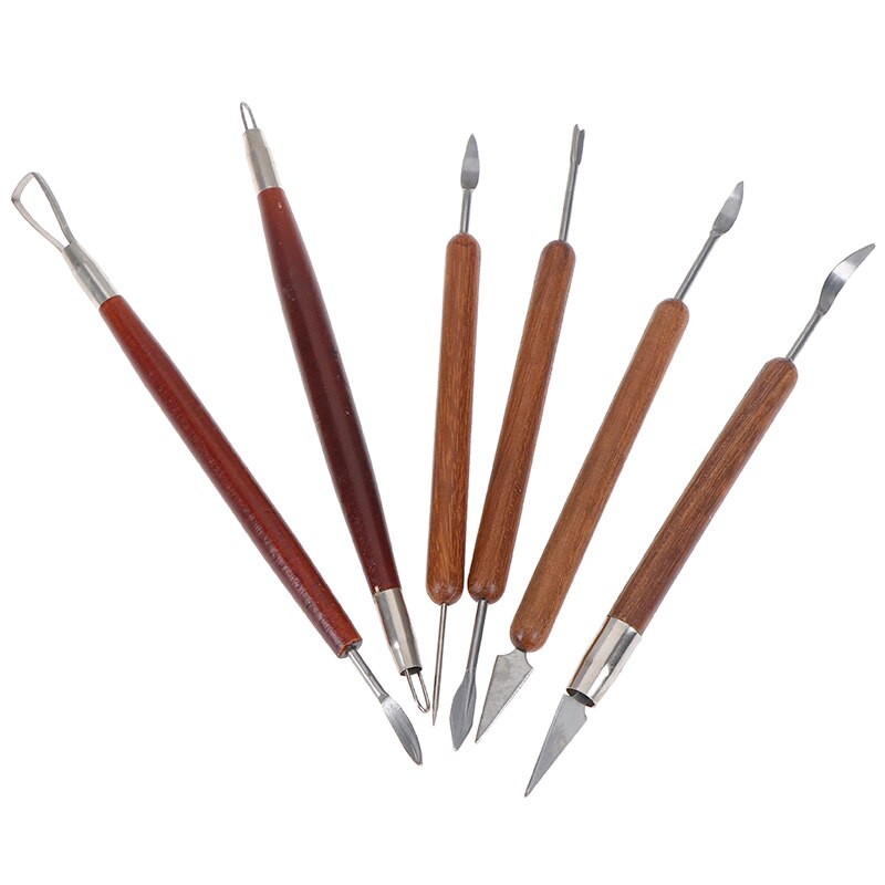 6 Stks/set Aardewerk Keramiek Gereedschap Polymeer Klei Modeling Tools Wax Carving Beeldhouwen Tool