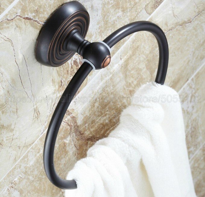 Towel Ring Oil Rubbed Bronze Bathroom towel holder, Wall-Mounted Round Towel Rings Towel Rack Bathroom Accessories zba124