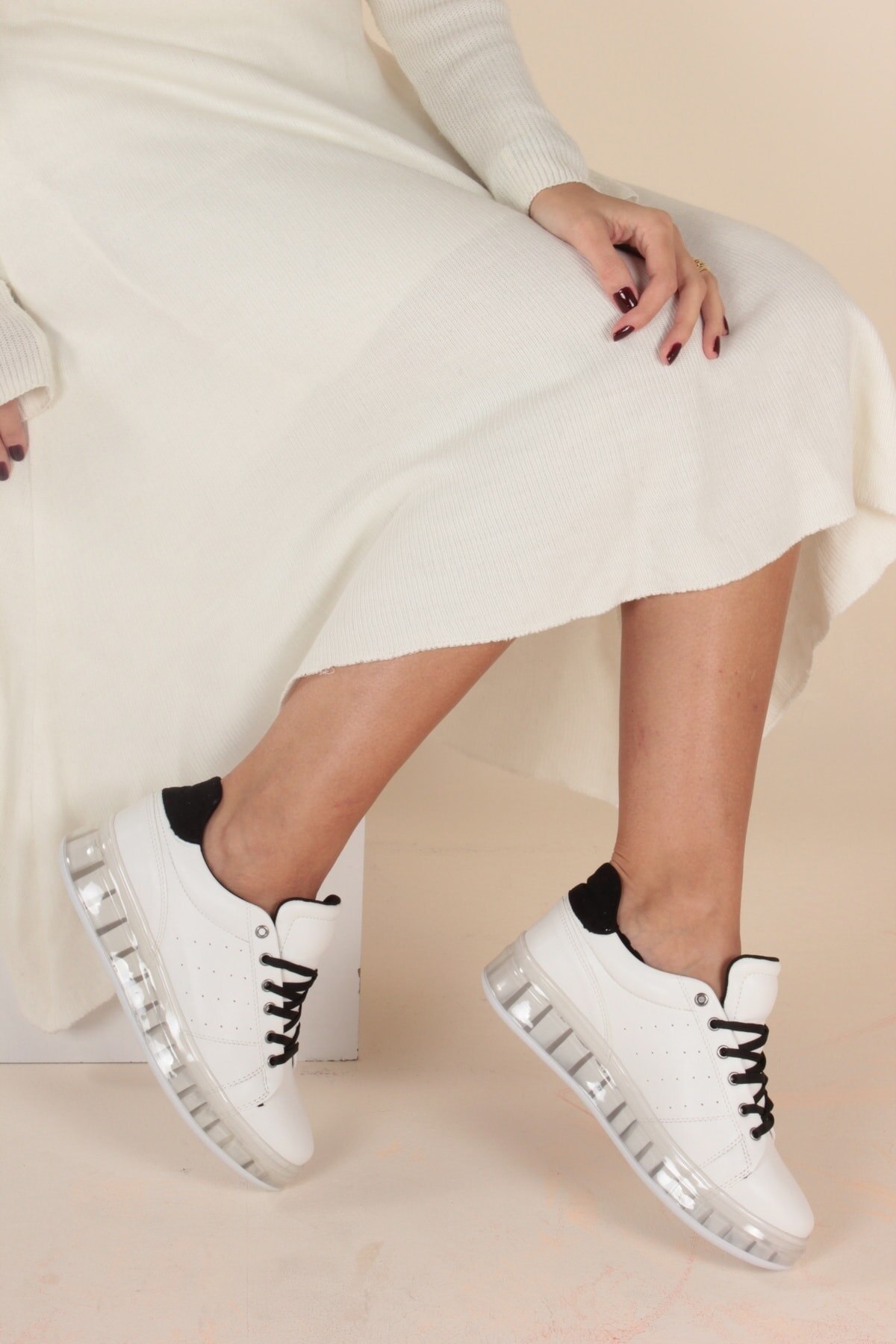 Wit Zwart Vrouwen Wandelschoenen