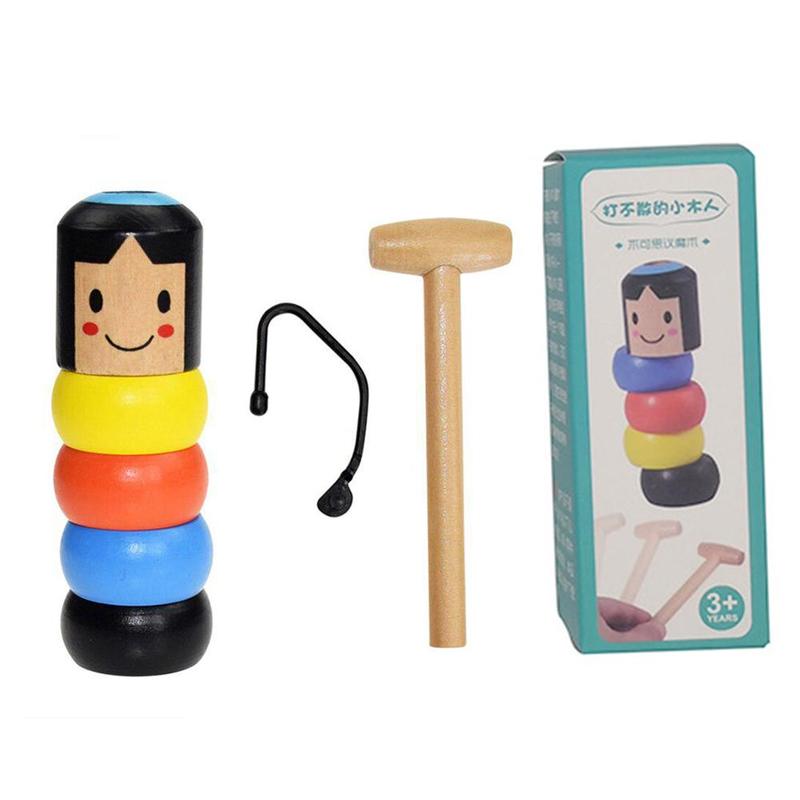 1pc/ sets magische houten poppen voor kinderen, grappige trucs, komedie, magie, rekwisieten, onsterfelijke poppen, straatkunst voor kinderen