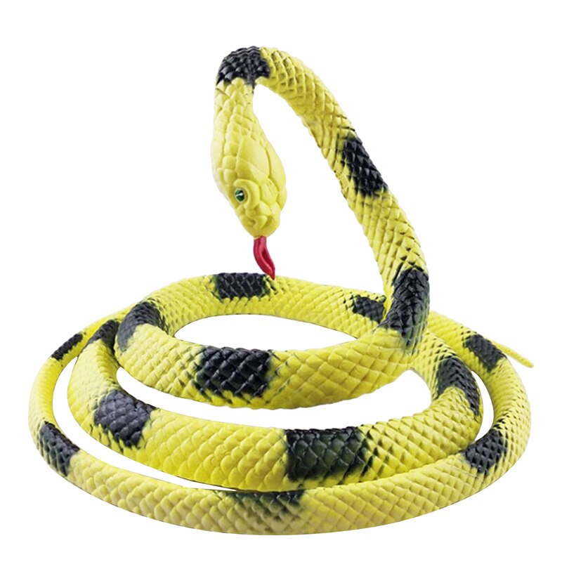 Giocattolo di modello di pitone ad alta simulazione grande serpente realistico Halloween ingannevoli scherzo spaventoso giocattolo serpente spaventoso: yellow