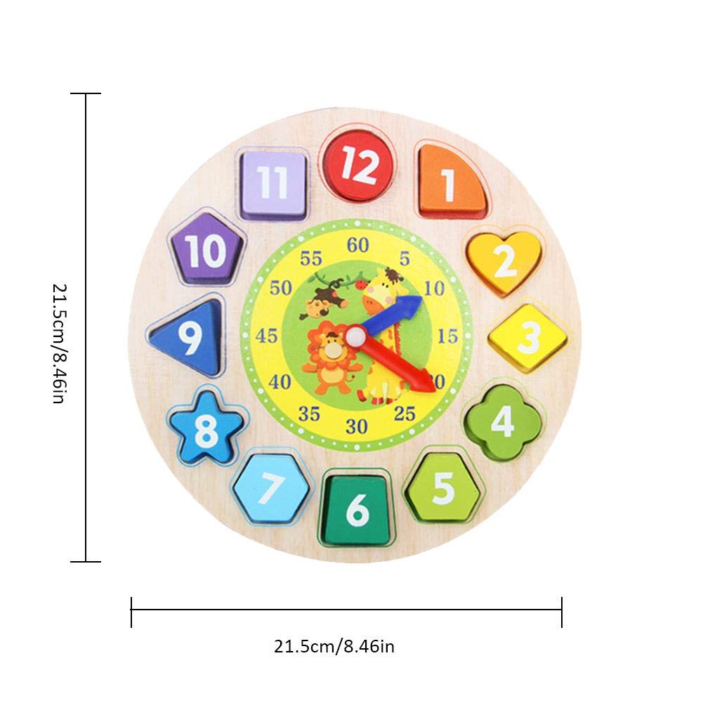 1 Pcs Klok Speelgoed Nummers Vormen Sorteren Blokken Houten Educatief Voor Kinderen Kids BM88