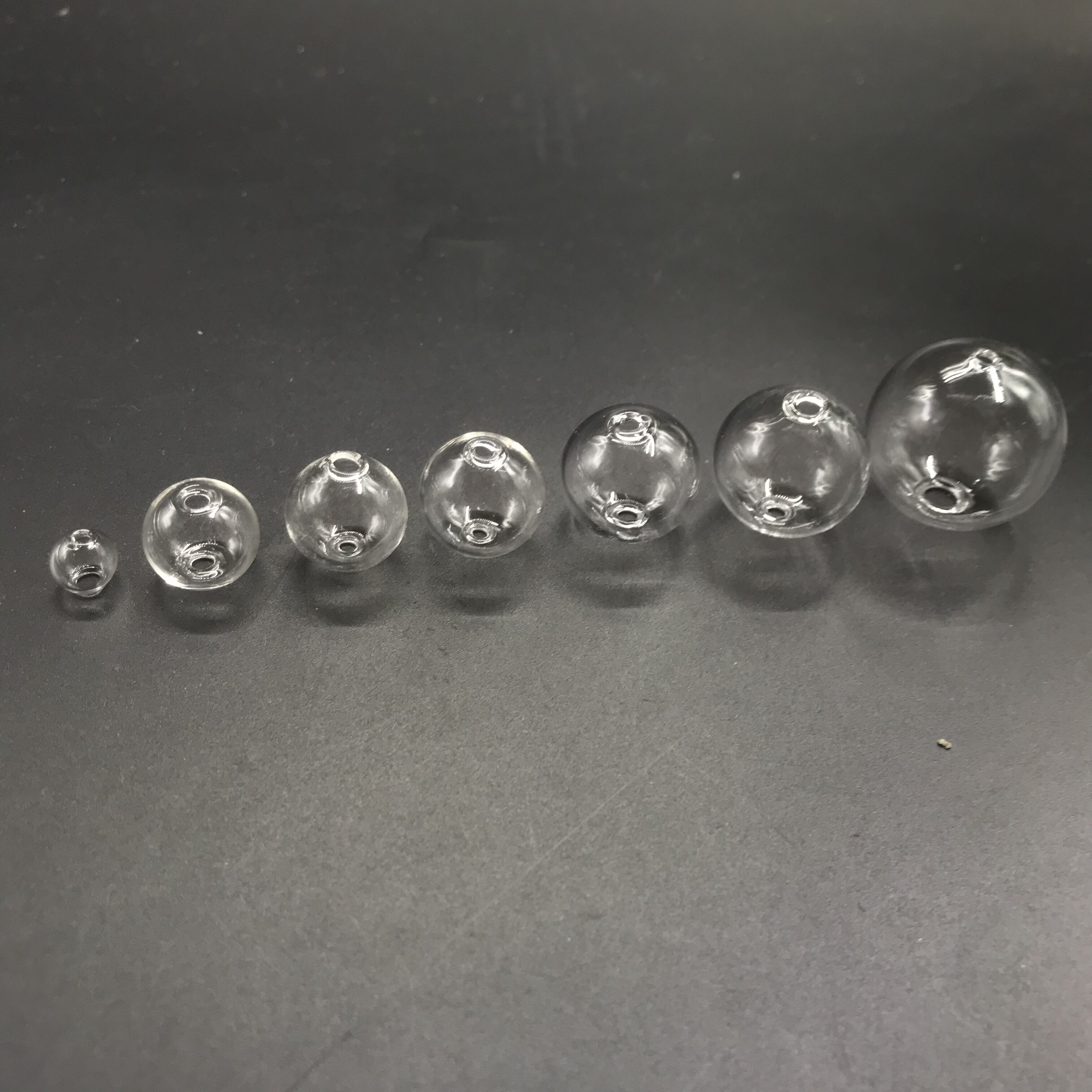 5pcs 6~30mm Transparent hollow glass ball with double hole round bubble vial glass globe orbs jewelry findings beads Accessories
