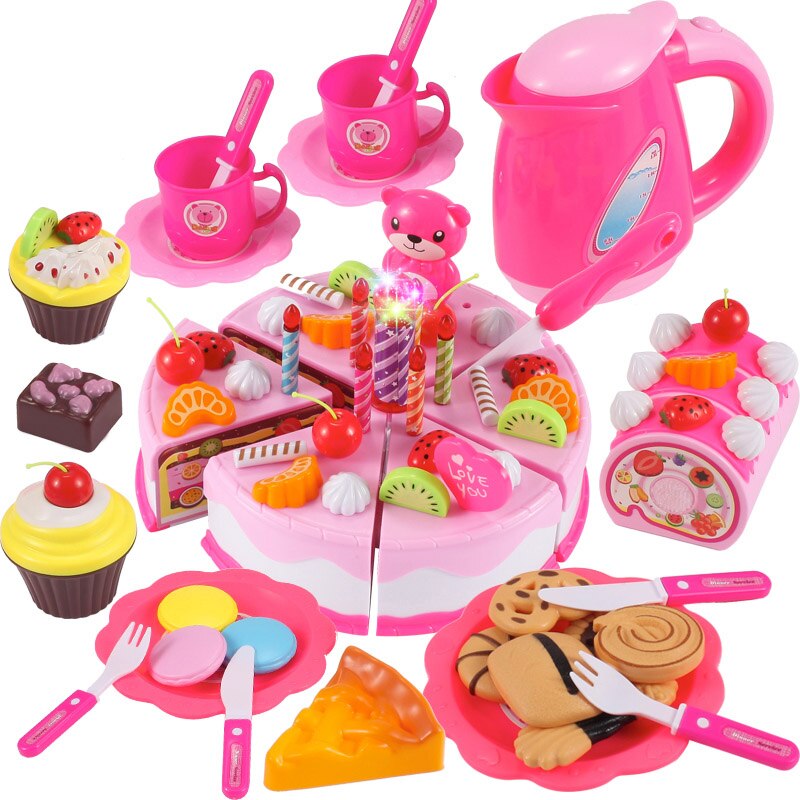 Children Kitchen Pretend Play Toys Cutting Fruit Vegetable Food Miniature Play Do House Education Toy for Girl Kid