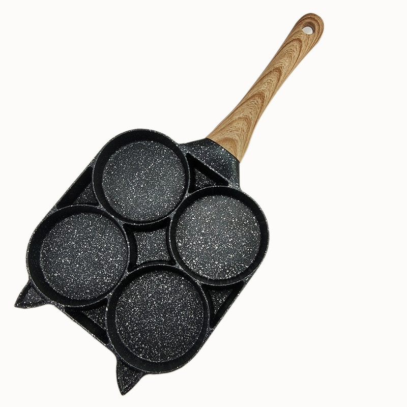 Innovativ non-stick æggepande med 4 huller stegt æg pande delt spejlæg pandekager æggekoger hamburger pande køkkenværktøj