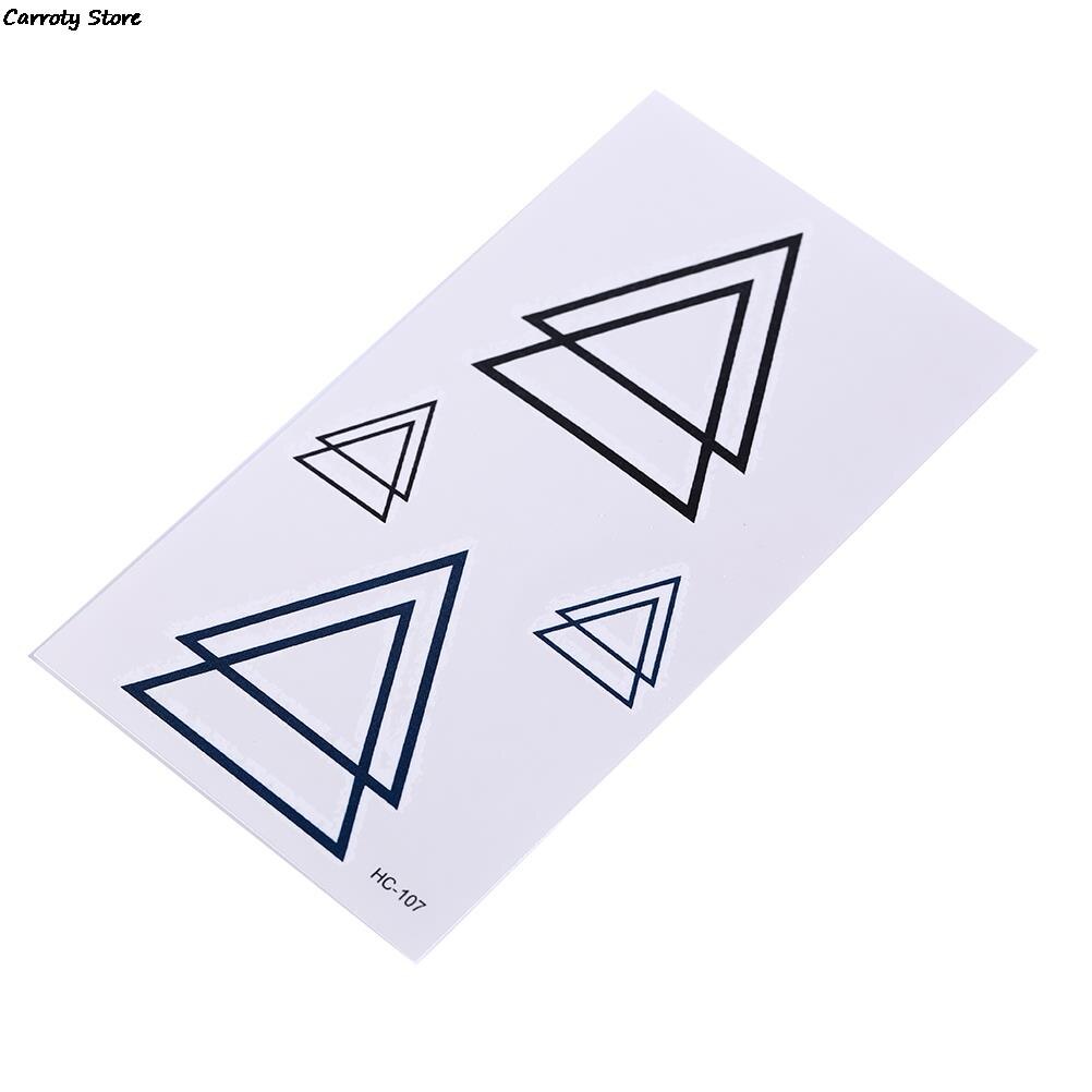 Trekant tatoveringer moderne stil unisex kropstatoveringer kropsmaling vandtætte tatoveringer geometriske midlertidige tatoveringer