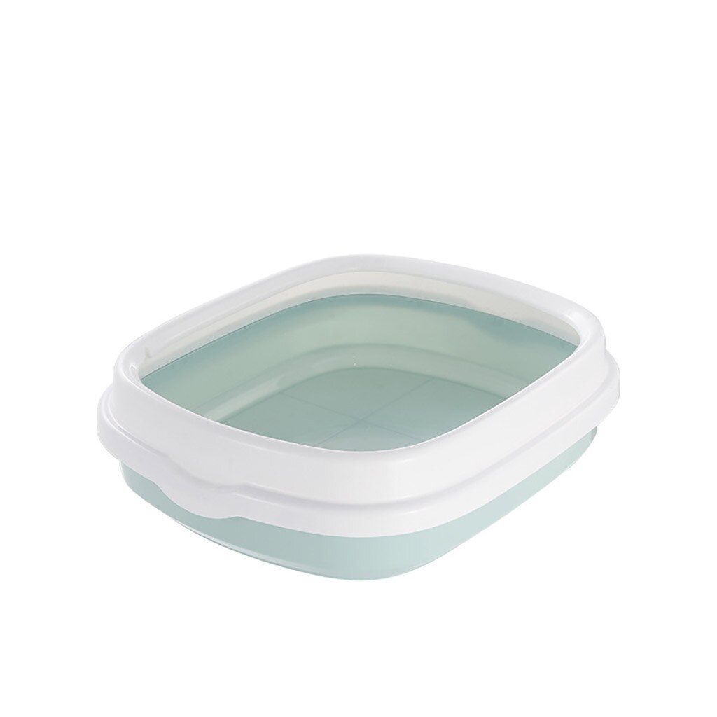 1Set Pet Wc Ondersteek Kattenbak Hond Lade Met Scoop Wc Supply Teddy Anti-Splash Hond toilette Thuis Plastic Zandbak: Blauw / L