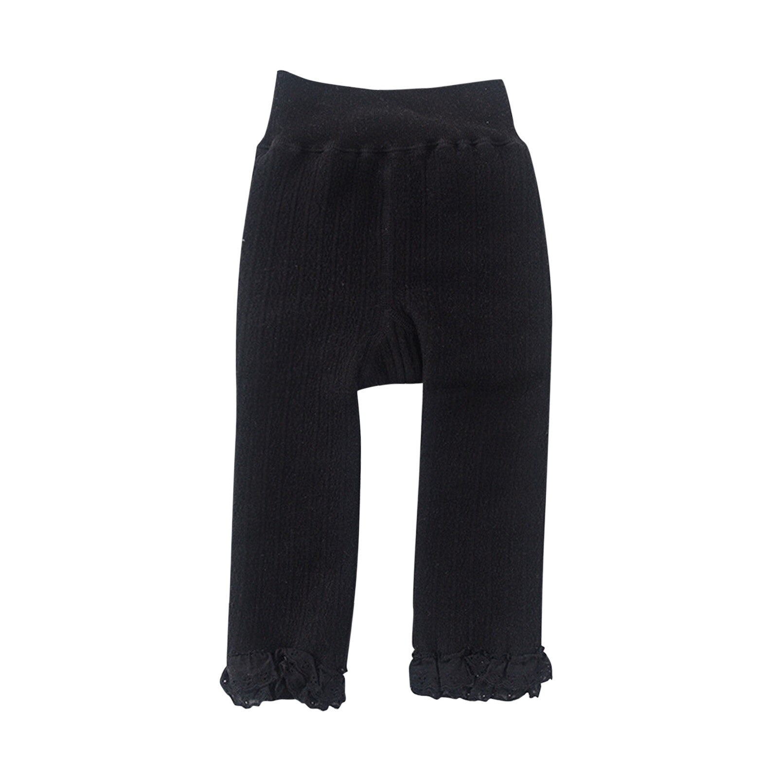 Outono inverno algodão infantil bebê collants crianças rendas collants da criança meninas calça floral anti derrapante collants crianças roupas 3-8y: Black  / 7-8 Y