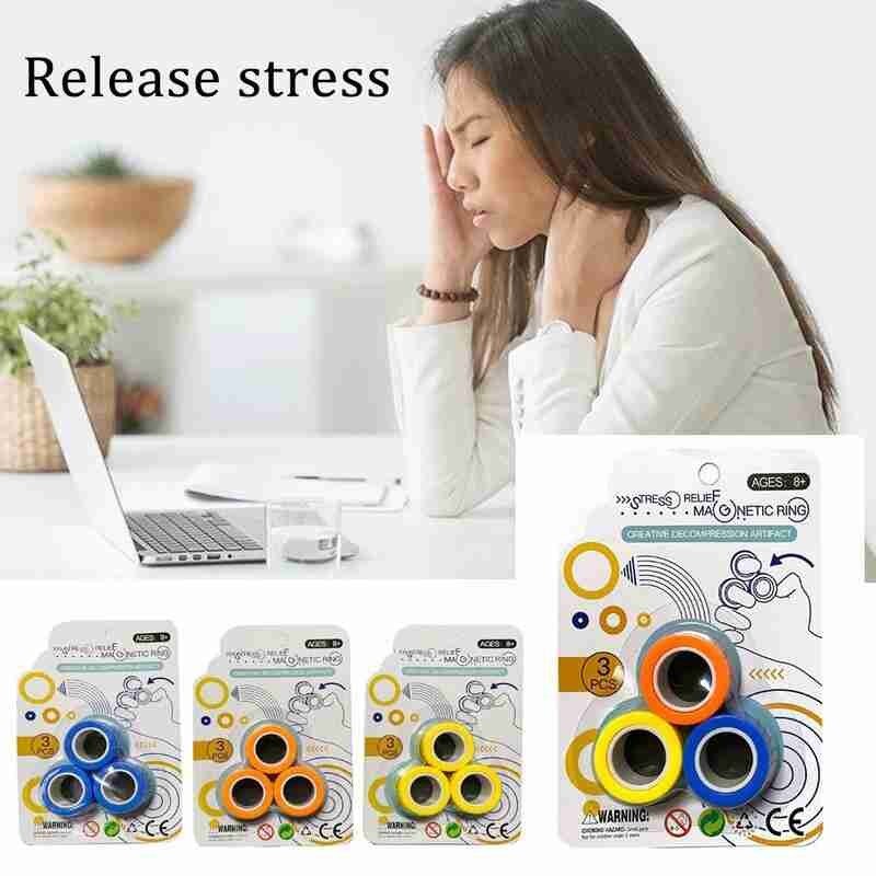 FinGears Magnetische Ringe Anti-stress FinGears Magnetische Ringe Für Autismus ADHS Angst Relief Fokus Kinder Dekompression Zappeln Spielzeug