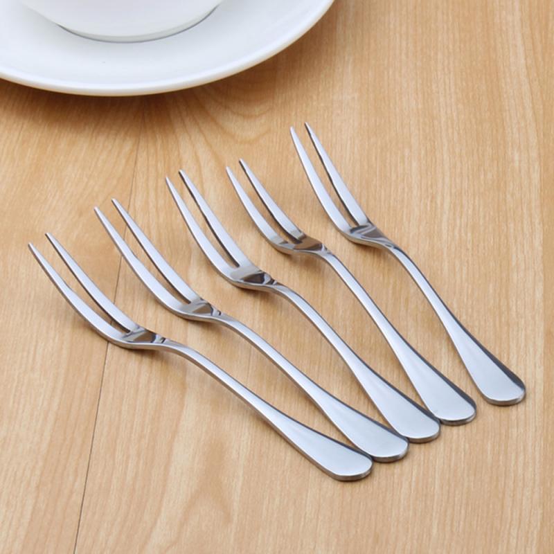 Fruit Fork Stainless Steel 1010 Two-toothed Fork Cake Fork Western Small Fork Multifunctional Household Kitchen Accessories