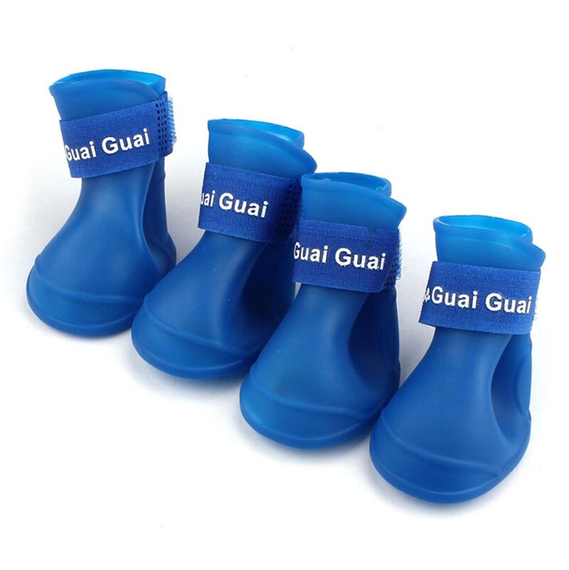 TAILUP para perros 4 unids/lote calzado de lluvia para perro arnés de ropa para perros botas de colores caramelo botines impermeables de goma para mascotas suministros para el hogar
