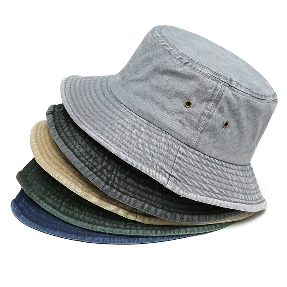 Foldable Fisherman Hat Washed Denim Bucket Hats Unisex Bob Caps Hip Hop Gorros Men Women Panama Bucket Cap