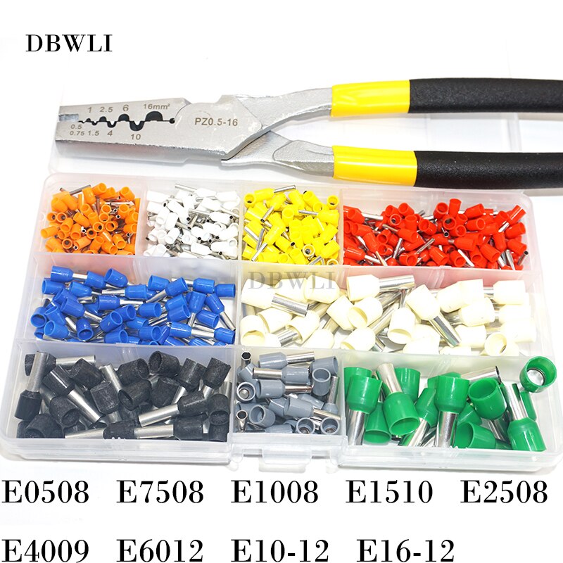 Ferrule Crimping Tool Kit-Ferrule Crimper Plier Wire Ferrules Crimp Wire Ends Terminals E0508 E1008 E2508 4009 6012 10-12: PZ0.516TUBE