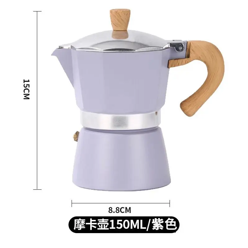 Moka-pot met enkele klep voor thuisgebruik, espresso-koffiezetapparaat, handgebrouwen koffiezetapparaat, espresso-extractiepot, Moka-koffiezetapparaat: Bruin