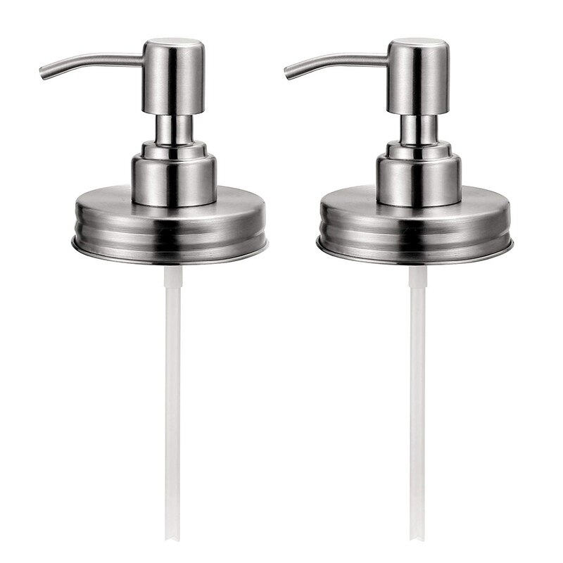 Double Stainless Steel Soap Pump and Lotion Dispenser Lid,Replacement Rust Proof Soap and Lotion Dispenser Pump for Mason Jars o: Default Title