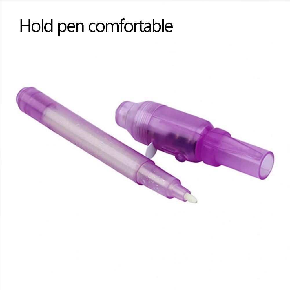 Children Kids Secret Message Invisible Ink LED Detector Lights Pens Ballpens Combo 2 in 1 Magic Invisible Ink Pen