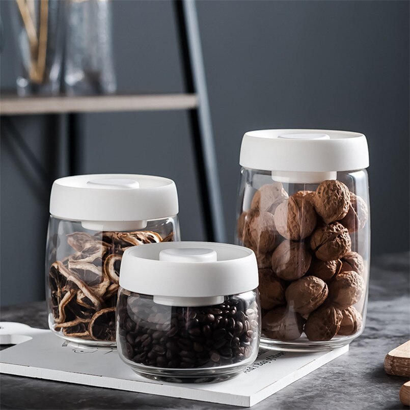 Vacuum Sealed Jar for Tea Candy Grains Food Container Spice Containers for Condiments Storage Jar Kitchen Accessories