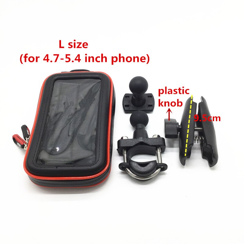 Motorcycle Phone Mount - Waterproof Zipper Case - ABS Plastic - Anti-theft Lever - for Smartphones: kit 2