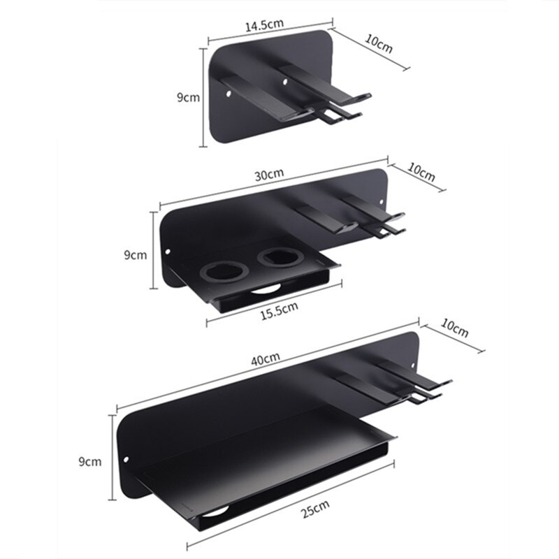 Haardroger Plank Zwart Muurbevestiging Haardroger Houder Magazijnstelling Badkamer Plank Voor Dyson Supersonic Föhn Droger Organiseren
