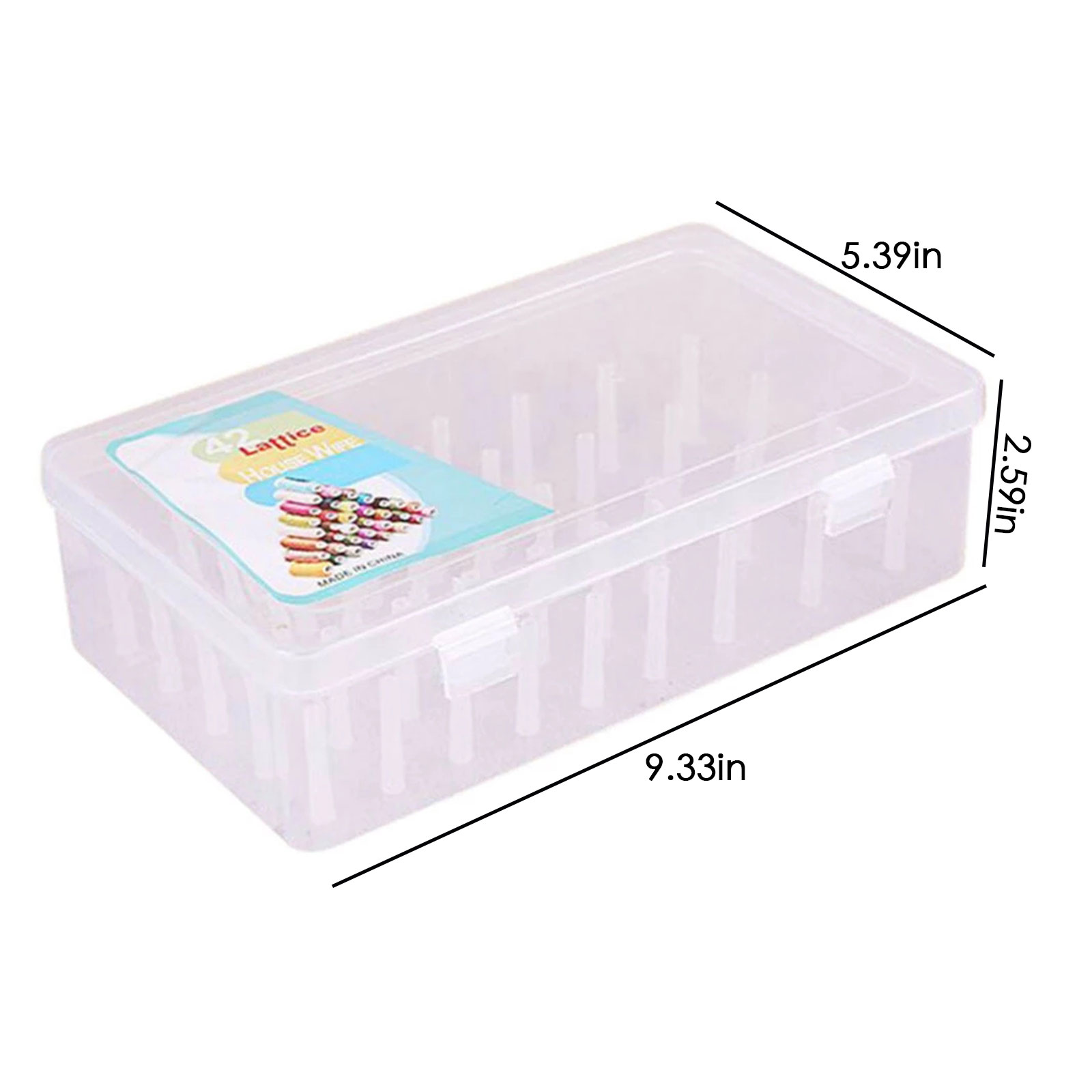 Plastic Large Transparent Wire Box Household Wire Organizing Box Empty Sew Threads Box Sewing Yarn Spools Container Storage Case: Default Title
