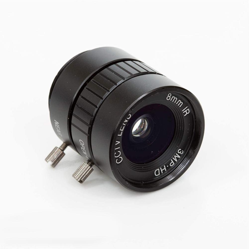 CS-Mount Lens for Raspberry Pi HQ Camera, 8mm Focal Length with Manual Focus and Adjustable Aperture