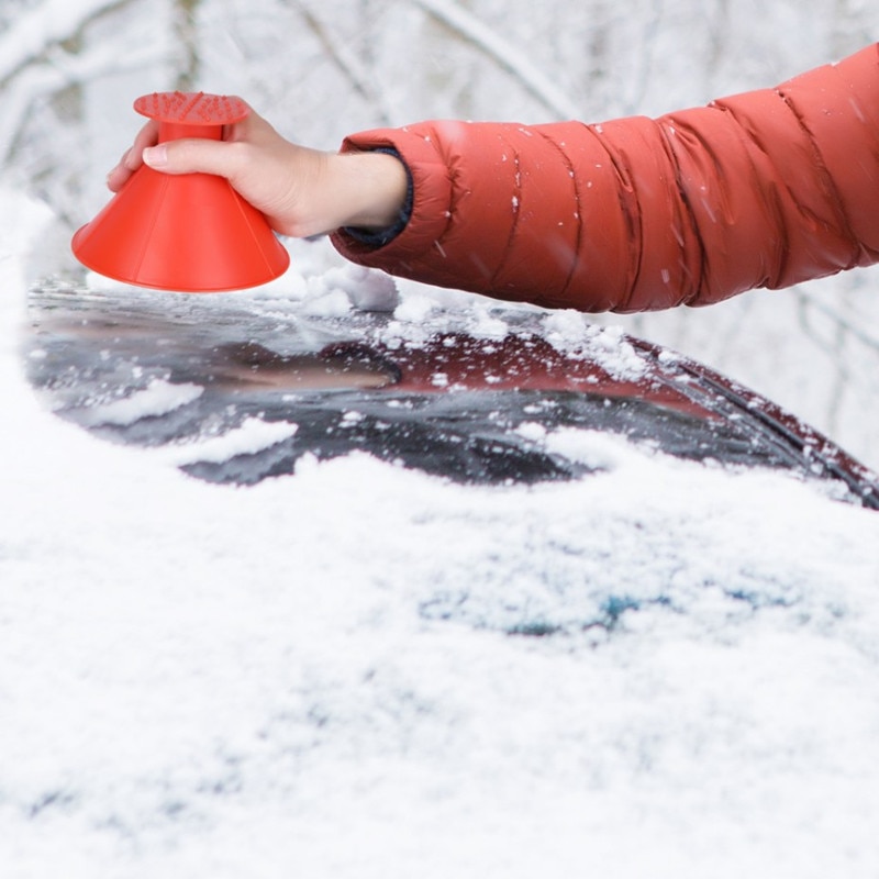 Grattoir de glace de pare-brise rond de grattoir de ConeMagic magique, grattoir de neige de pare-brise de voiture outil magique de déneigement Windshiel en forme de cône