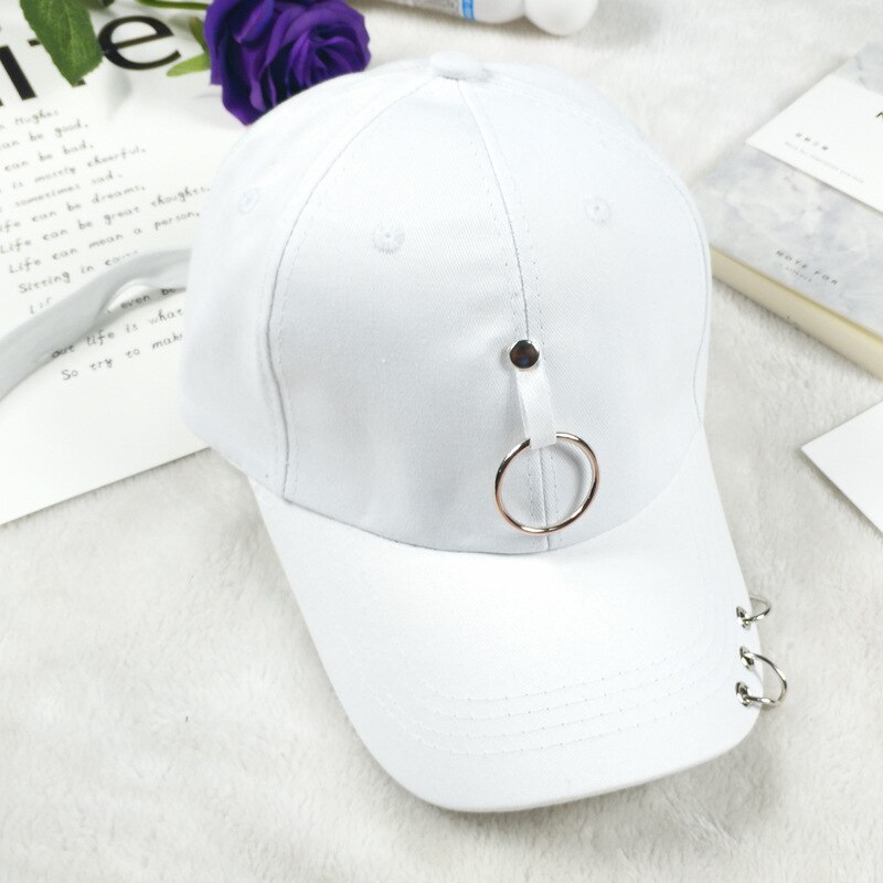 Papa hoed piercing ring baseball pet punk hiphop petten katoen volwassen casual effen verstelbare unisex petten snapback