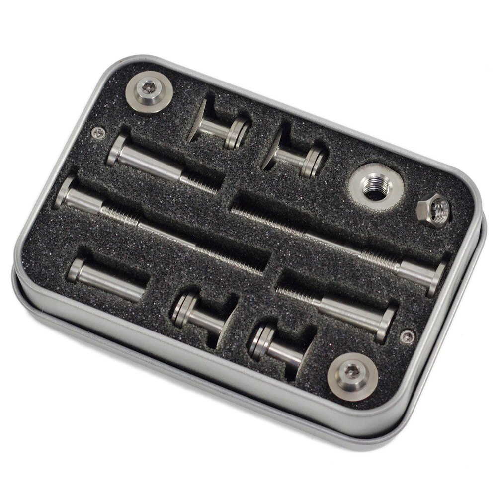 Bike Caliper Clip + Brake Pad Bolts Titanium Alloy Full Set Screws Nuts For Brompton Folding Bike 39g-Set Brompton Part