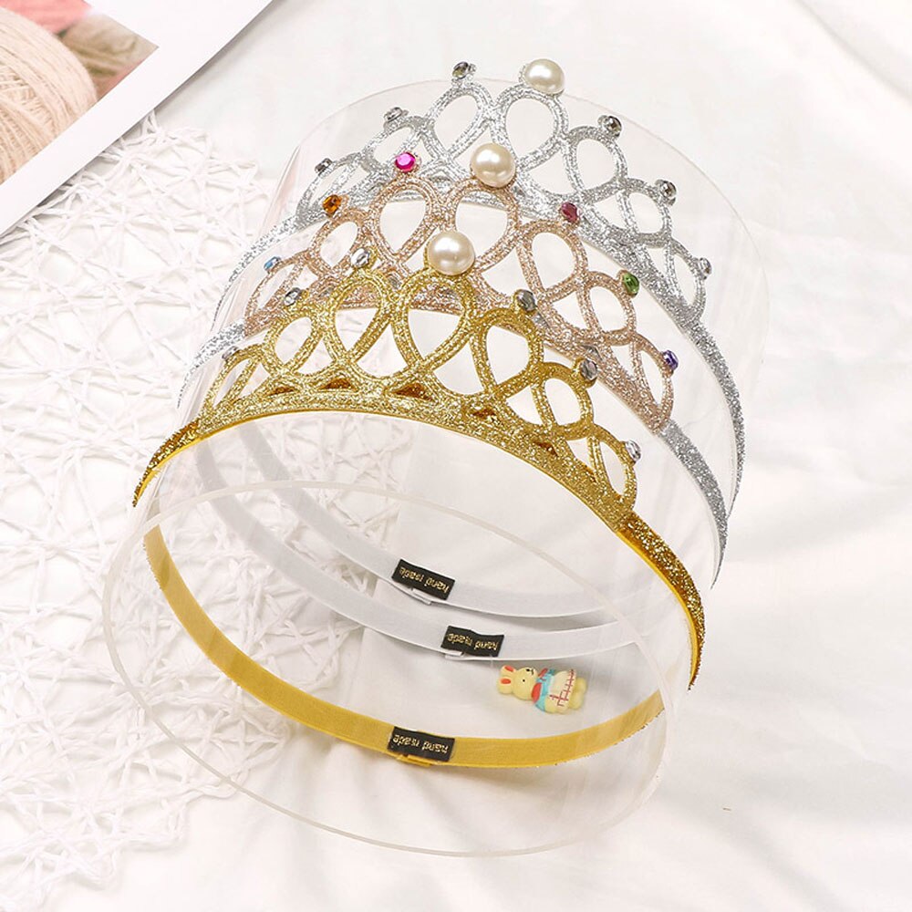 Elegante strass tiara crianças hoop cabelo coroa menina verão high-grade cristal prata jóias diamante das meninas