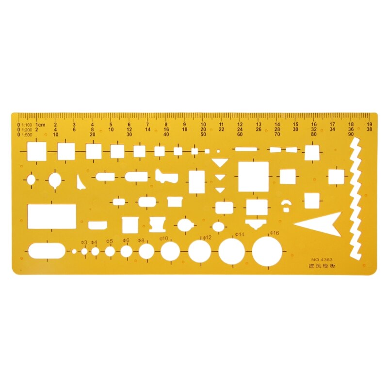 Architectural Template Ruler Drawing Stencil Measuring Tool Student R66F: 5AC1100487