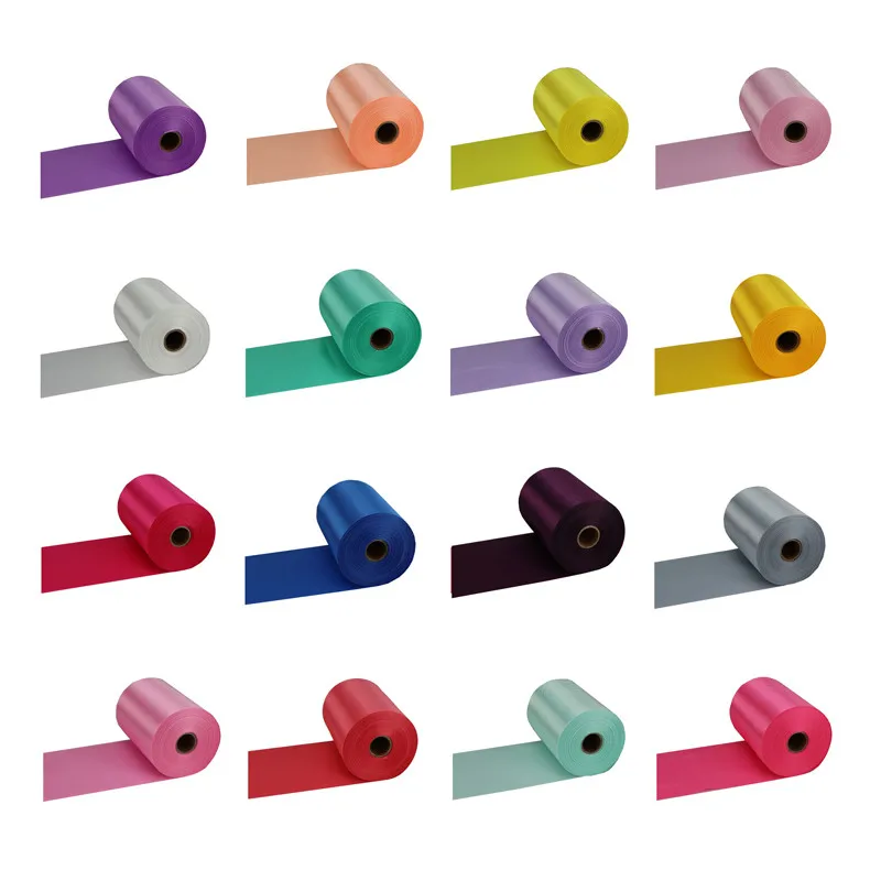 8cm/10cm/15cm de ancho 25 metros/rollo de cinta de satén champán cinta de poliéster para silla de boda/coche/decoración de costura a mano DIY