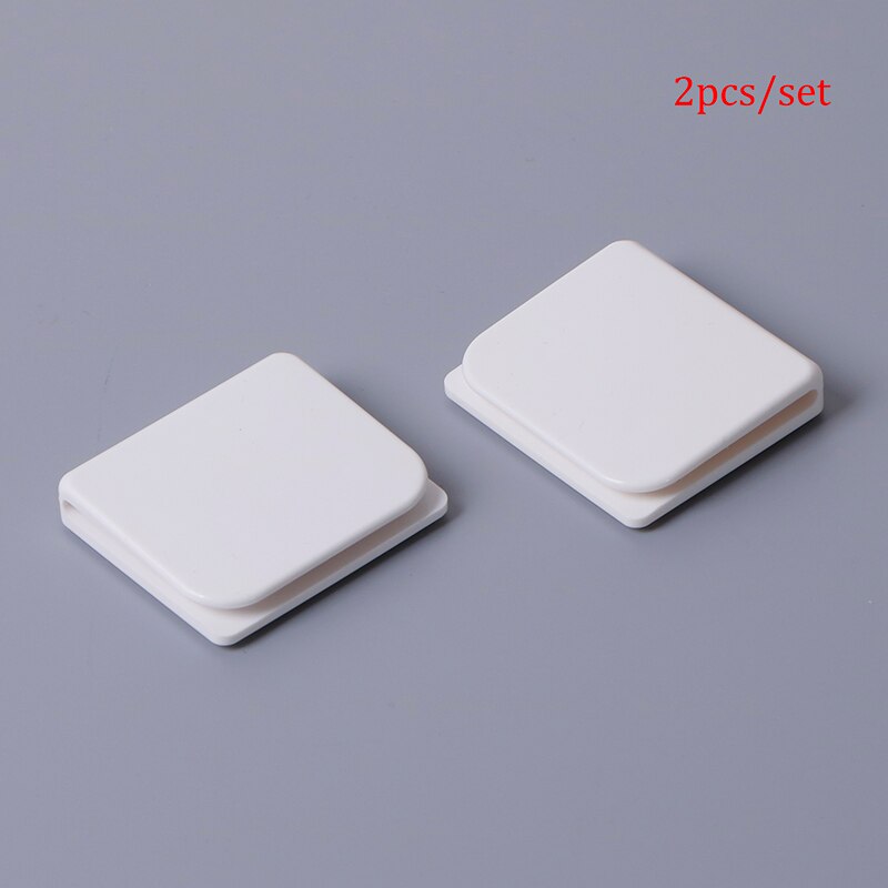 2 stuks witte zelfklevende douchegordijnklemmen met u-vorm, vaste clip voor huishoudelijk gebruik in de badkamer: Default Title