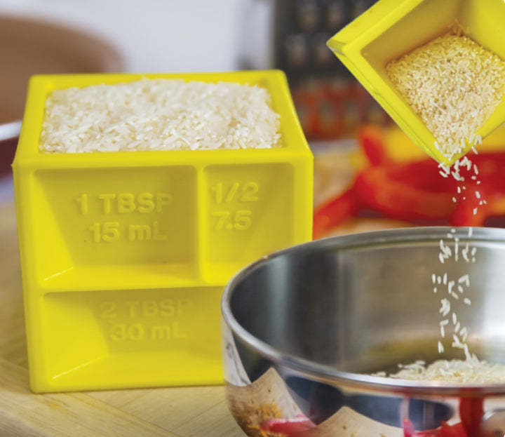 Kitchen Cube All-in-One Measuring Cup to Improve Organization Measuring Device With 19+ Cooking Measurements For Cooking Baking