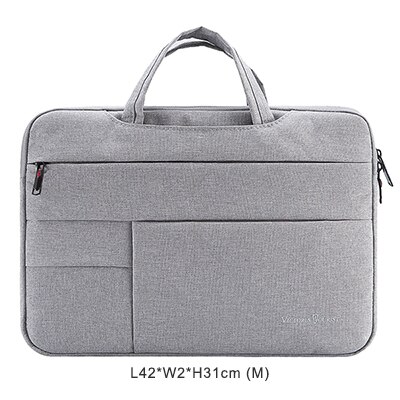 Victoriatourist Laptop bag 14” 15.6” men women business handbag stylish Briefcase Multi-layer space messenger bag: V7018-Grey (M)