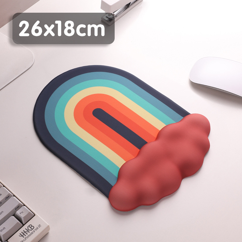 Rainbow Mouse Pad Keyboard Wrist Rest Memory Foam Silicone Ergonomic Mouse Pad for Desktop Office Computer Laptop Wrist Rest: Coffee