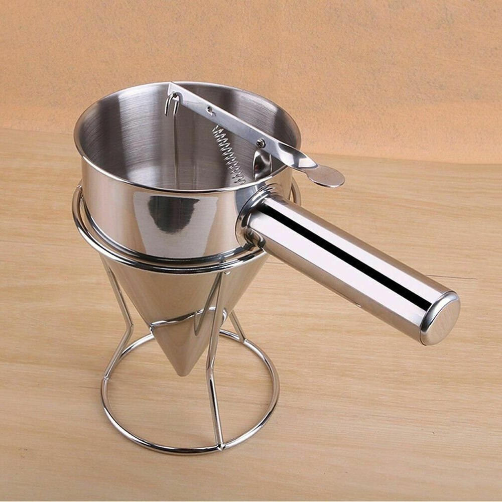 1 stk rustfrit stål donut cupcake vaffeldej tragt pandekage dispenser kit maker hjælper køkken bagning madlavningsværktøjer