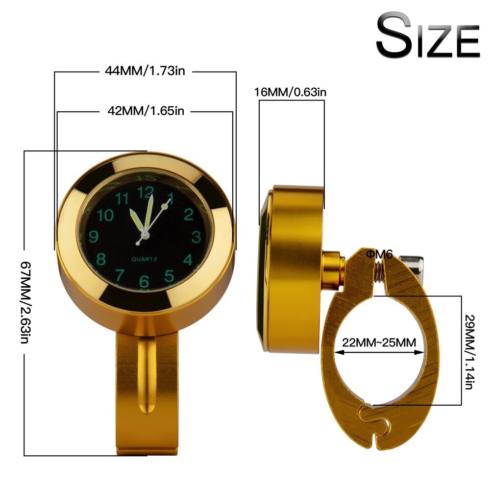 Motorfiets Stuur Lichtgevende Klok Waterdichte Aluminium Tijdschema Cyclus Scooter Gemodificeerde Horloge Moto Accessoires