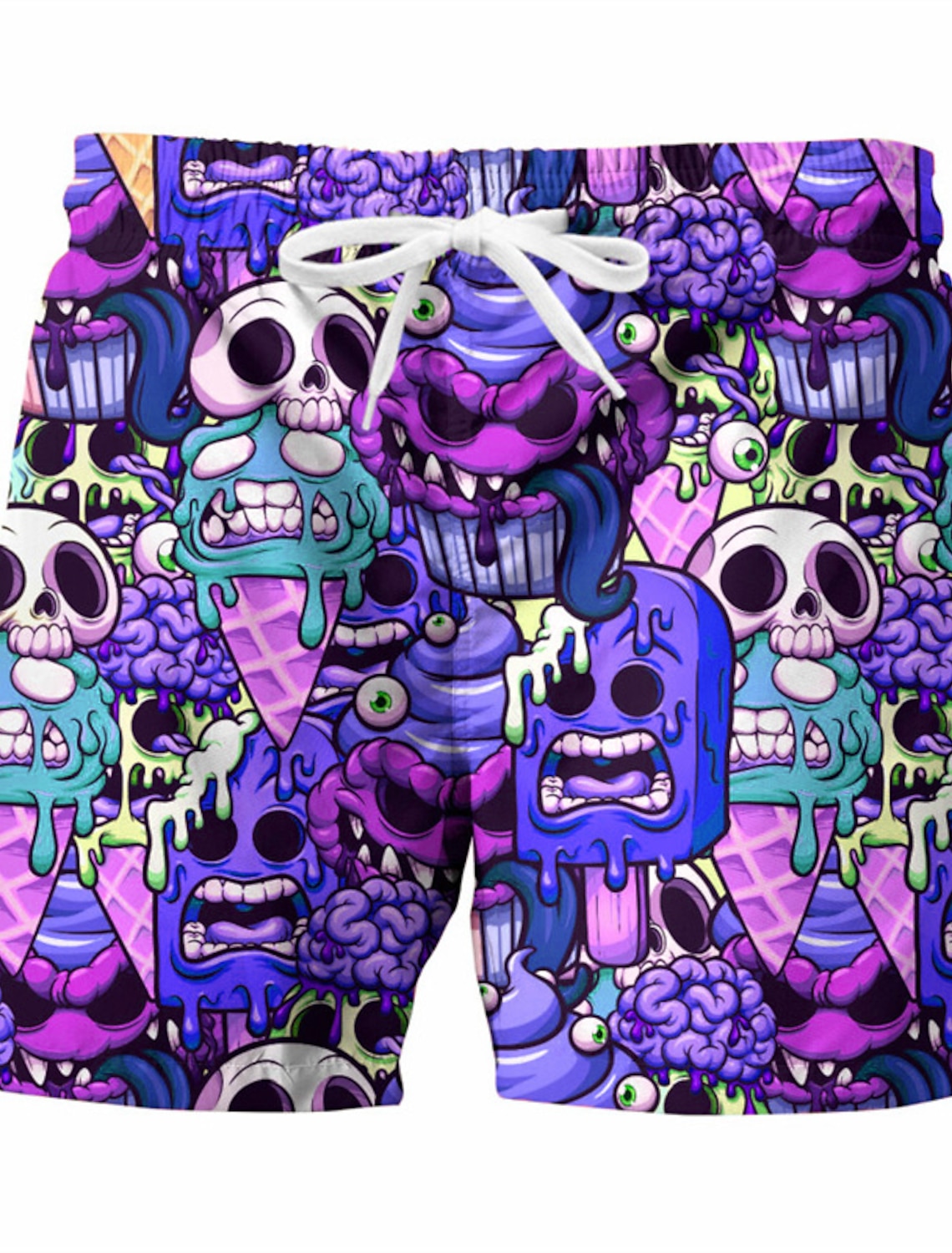 Herreshorts badebukser sommershorts strandshorts elastisk midje grafisk hodeskalle pustende hurtigtørkende shorts avslappet bohemsk hawaiisk: Xxxl / Blå