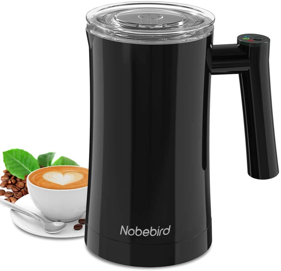 Nobebird Milk Frother Electric Steamer Making Latte Cappuccino Chocolate Automatic Warmer Stainless Steel Home Appliances: Traditional black / UK plug