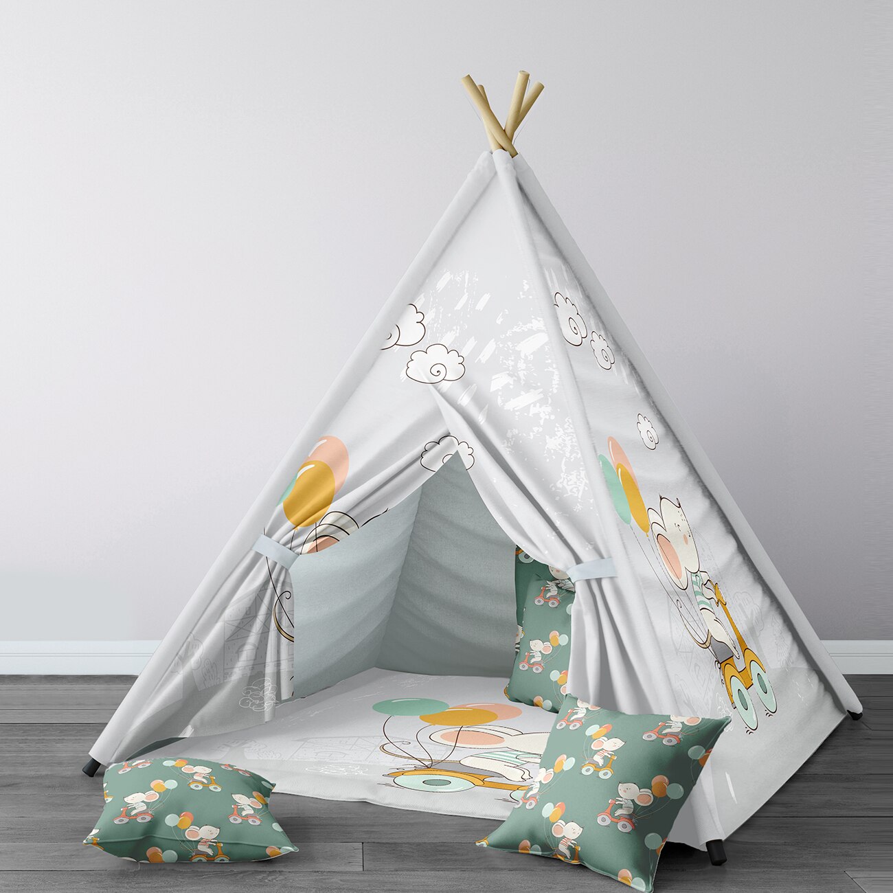 Spelen Tent Voor Kinderen Wigwam Draagbare Indoor Speeltuin Tenten Kinderen Slaapkamers Grijze Muis Ballon Model 194
