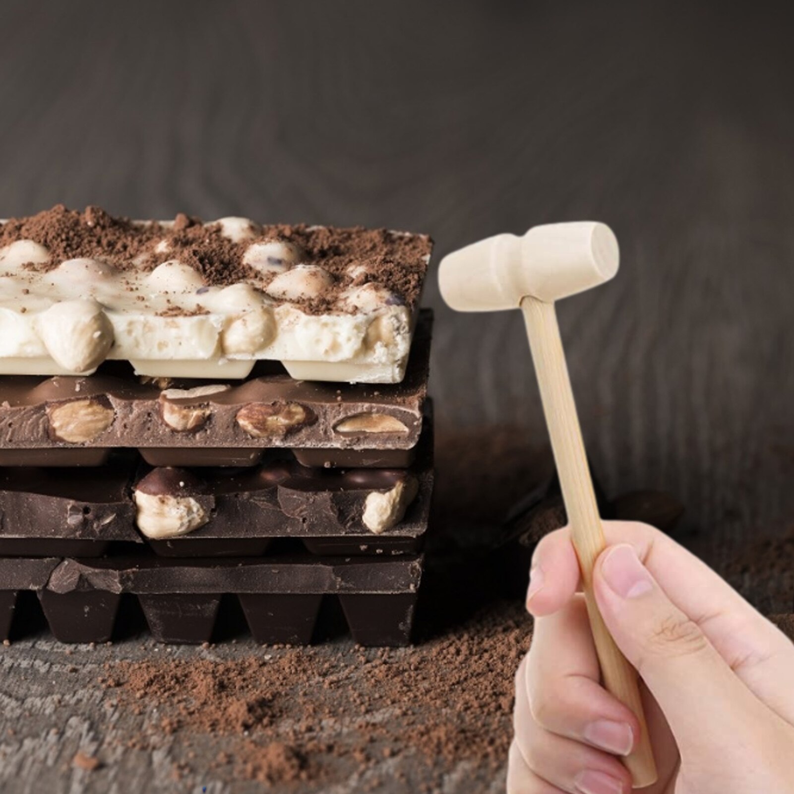 10 Stuks Diy Houten Chocolade Hamer Stevige Veilig Kleine Mallet Mini Houten Hamer Rammen Speelgoed