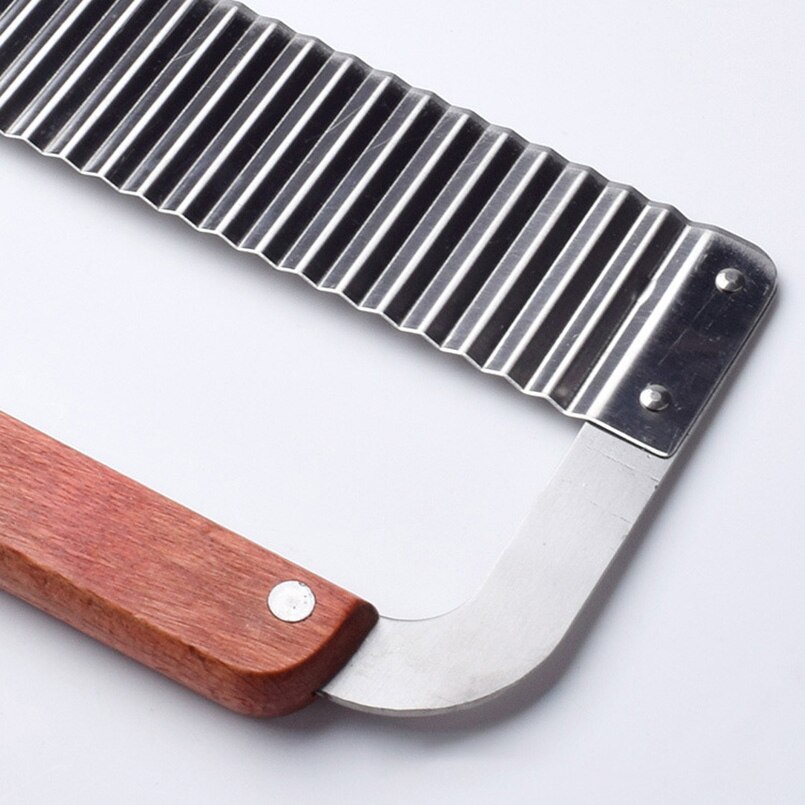 1PC French Fry Cutter Crinkle Potato Slicer Serrated Blade Stainless Steel Carrot Cucumber Handmade Wave Knife Noodles Chopper